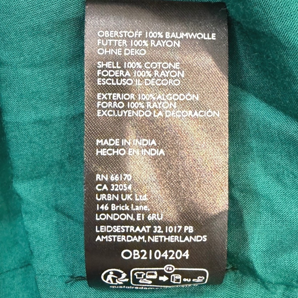 Anthropologie Katerina Whimsigoth Midi   Emerald Green Black Floral Burnout M - Picture 7 of 8